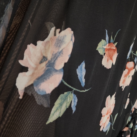 NWT American Rag Black Floral Pull On Stretch Mesh Tiered Maxi Skirt Size XXL - Picture 11 of 13